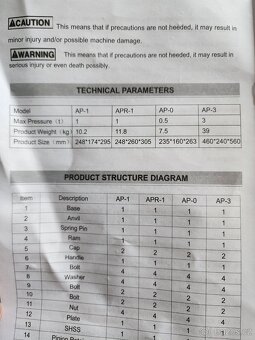 Ruční pákový lis (hřebenový) VEVOR AP-1 - 5