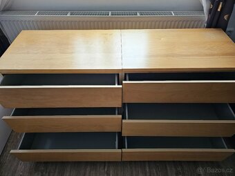 PRODÁM SADU 2KS KOMOD IKEA MALM 3 ŠUPLÍKY - DÝHA BŘÍZA - 5