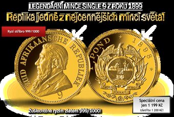 Pozlacená replika legendární mince Single 9 (1899) - 5