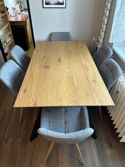 Jídelní židle Jessica (šedá/přírodní) – 6 ks - 5