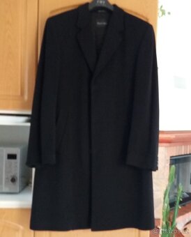 Luxusní pánský dlouhý černý kabát vel.XL - 5