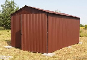Plechová garáž 3x5m jednopolohová dvoukřídlá vrata. - 5