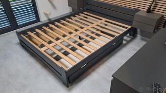 Postel 160x200 v odstínu antracit s úložnými prostory - 5