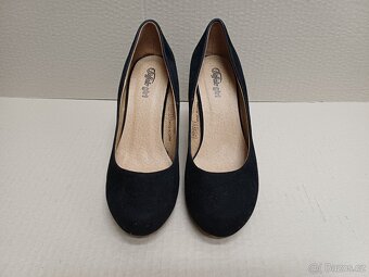 Černé semišové lodičky vel.38 - 5