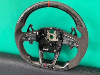 AUDI VOLANT KARBON - ALKANTARA - CERVENE ŠITIE - 5