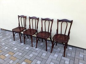 Jídelní celodřevěné židle THONET po renovaci 4ks - 5
