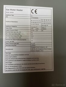 LPG karma, průtokový ohřívač, 18 nebo 10 litrů/min - 5