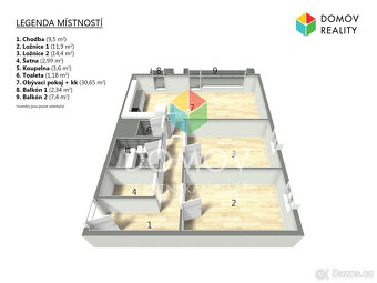 Pronájem moderního 3+kk, 83 m2 s garážovým stáním v centru B - 5