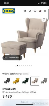 Křeslo IKEA STRANDMON s podnožkou - 5