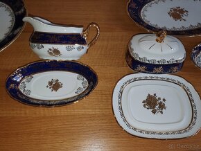 Jídelní servis kobalt kosatec a zlatý růže - 5