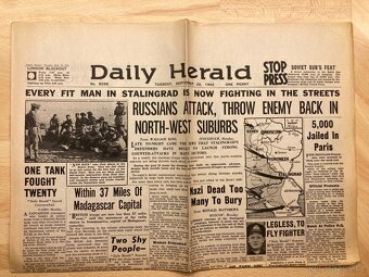 Původní zahraniční noviny z 2. světové války – 8 kusů - 5