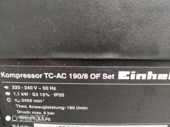 Prodám NEPOUŽITÝ kufříkový kompresor EINHELL TC-AC 190/8 OF - 5