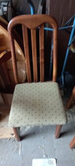 Stůl kruhový, rozkládací oválný a čtyři židle, - 5