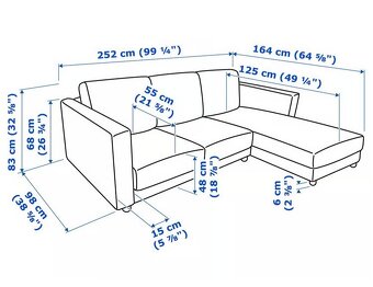 Gauč IKEA VIMLE jako nový, šedá - 5