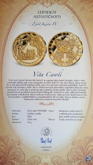 Pamětní medaile Vita Caroli – zlacená 999/1000 - 5