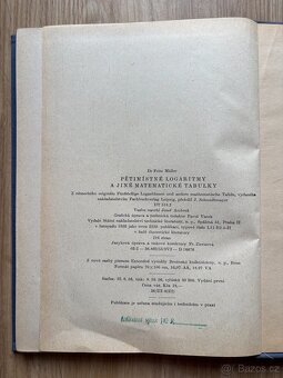 5-místné logaritmy a jiné mat. tabulky, 1956 - 5