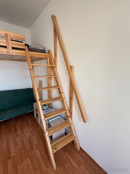 Patro z masivu na spaní se schody. Dřevo - borovice - 5