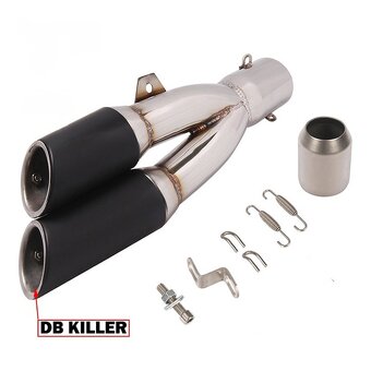 Akrapovič dvojitá koncovka výfuku na motorku 51mm - 5