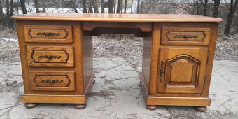 Rustikální masivní psací stůl - 5