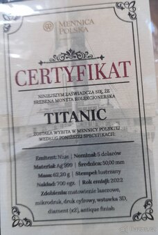Unikátní stříbrná 3D mince Titanic - 5