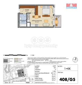 Prodej bytu 1+kk, 40 m², Praha, ul. Honzíkova - 5
