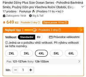 Prodám pánské džíny vel. 4xl - 5