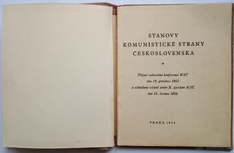 Stanovy KSČ, 1954 - 5