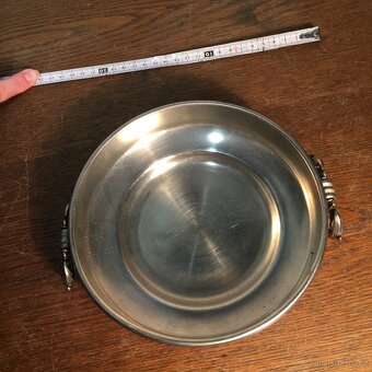 Cínová mísa s uchy... puncovaný cín - 5