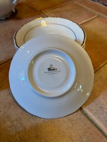 Porcelánový čajový/ kávový set bílý se zlatým zdobením Thun - 5