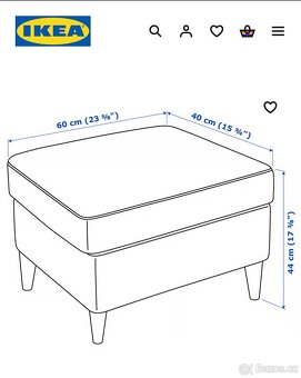 Prodám křeslo IKEA STRANDMON s podnožkou – černobílý pepito - 5