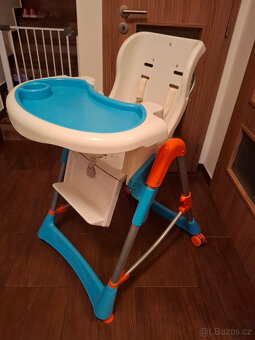 Dětská jídelní stolička modro-bílá - 5