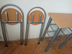 Barový stolek+ 2 skládací židličky - 5