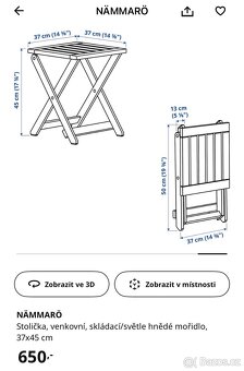 NÄMMARÖ lavice s opěrkou a stolička - 5