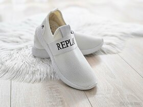 bílé tenisky, botasky, plátěnky s nápisem Repla - 5