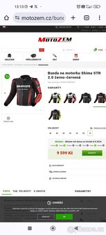 Bunda na motorku Shima STR 2.0 černo-červená VELKOST S - 5
