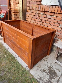 Vyvýšený záhon dřevěný, barva teak, borovicové dřevo, jen sl - 5