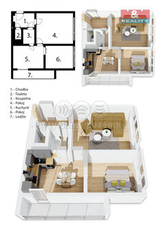 Prodej bytu 2+1, 47 m², Beroun, ul. Slapská, lodžie - 5
