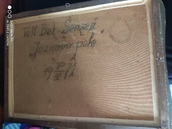 Starožitný blondelový rám s neznámým obrazem - 5