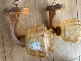 Dubový lustr, 2 nástěnné lampy - AKCE doprava - 5