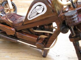 Dřevěná dárková motorka Harley - 5