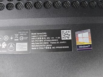 Notebook Lenovo Legion 5 15ACH6H 15.6" Ryzen 7 5800H - 5