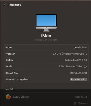Imac 27" Retina 5K i5-8Gb, 1TB 2017 - 5