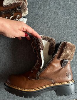 Dámské zimní kožené boty Rieker - 5