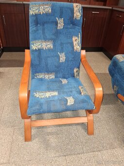 Sedaci souprava 3+1+1 rozkládací modrá - 5