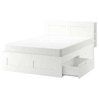 Postel IKEA BRIMNES 180×200 cm + matrace VALEVÅG + rošty - 5