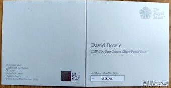 DAVID BOWIE Music Legends 1 Oz Silver Coin 2 Pounds Proof - 5