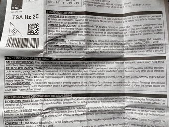 Dálkový ovladač na rolety a garážová vrata SIMU Control - 5