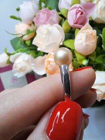 Prsten 925 s přírodní perlou - 5