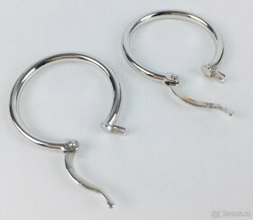 Nové nepoužité náušnice kruhy z bílého 14 kt zlata. - 5