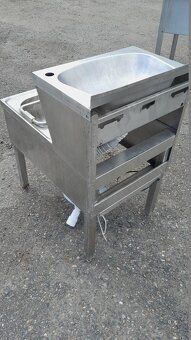 Nerezový výlevka s 2x dřezem 58x70x85 cm - 5
